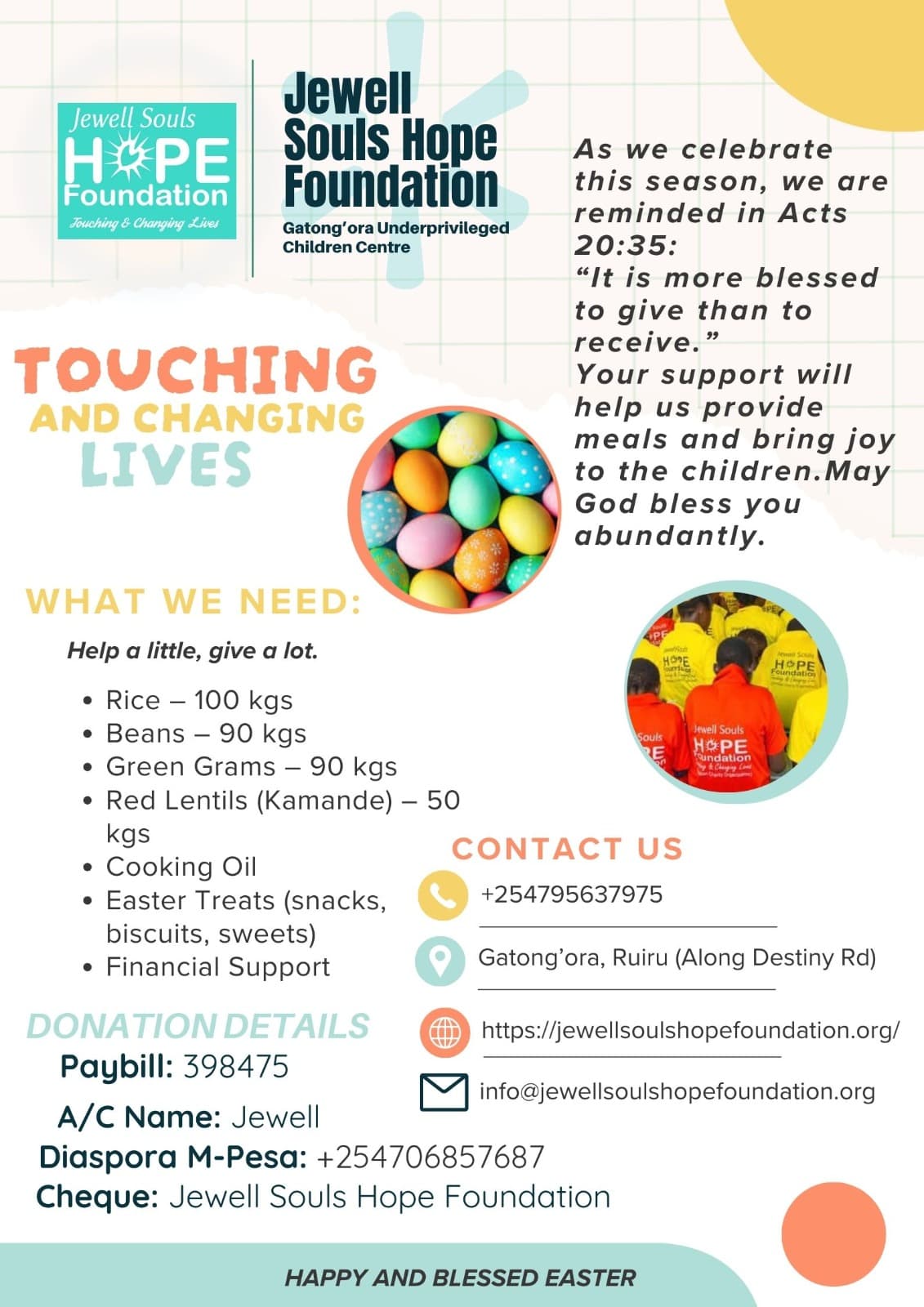 Touching and Changing Lives Easter Appeal 2026