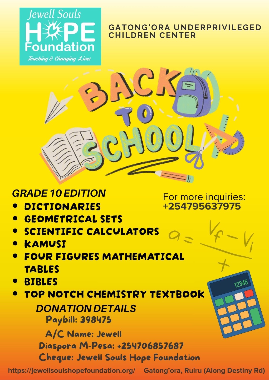 Back to School Grade 10 Appeal poster